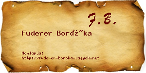 Fuderer Boróka névjegykártya